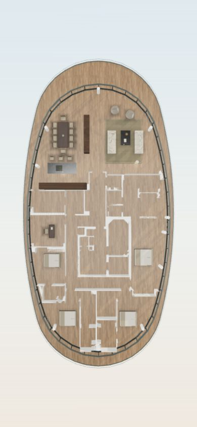 The furnished apartment viewed from above